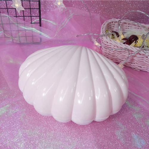 Pink Shell Shaped Rotating Girl LED Flashing Music Box Musical Toy shell Music baby room decoration Unisex Xmas home decor: Light Pink