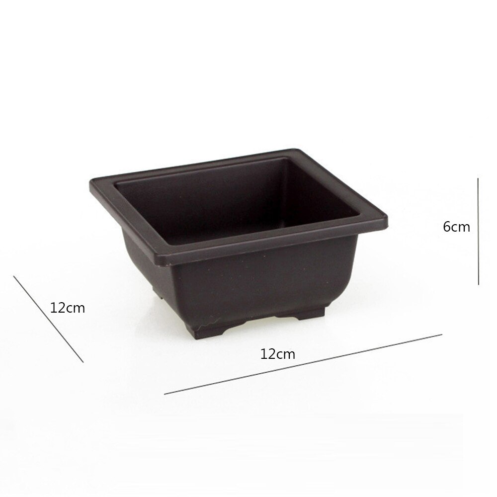 1PC Plastic Rectangle Square Flower Pot Plant Bowl Bonsai Succulent Basin Nursery Succulent Pot Garden Supplies: 12x12x6cm