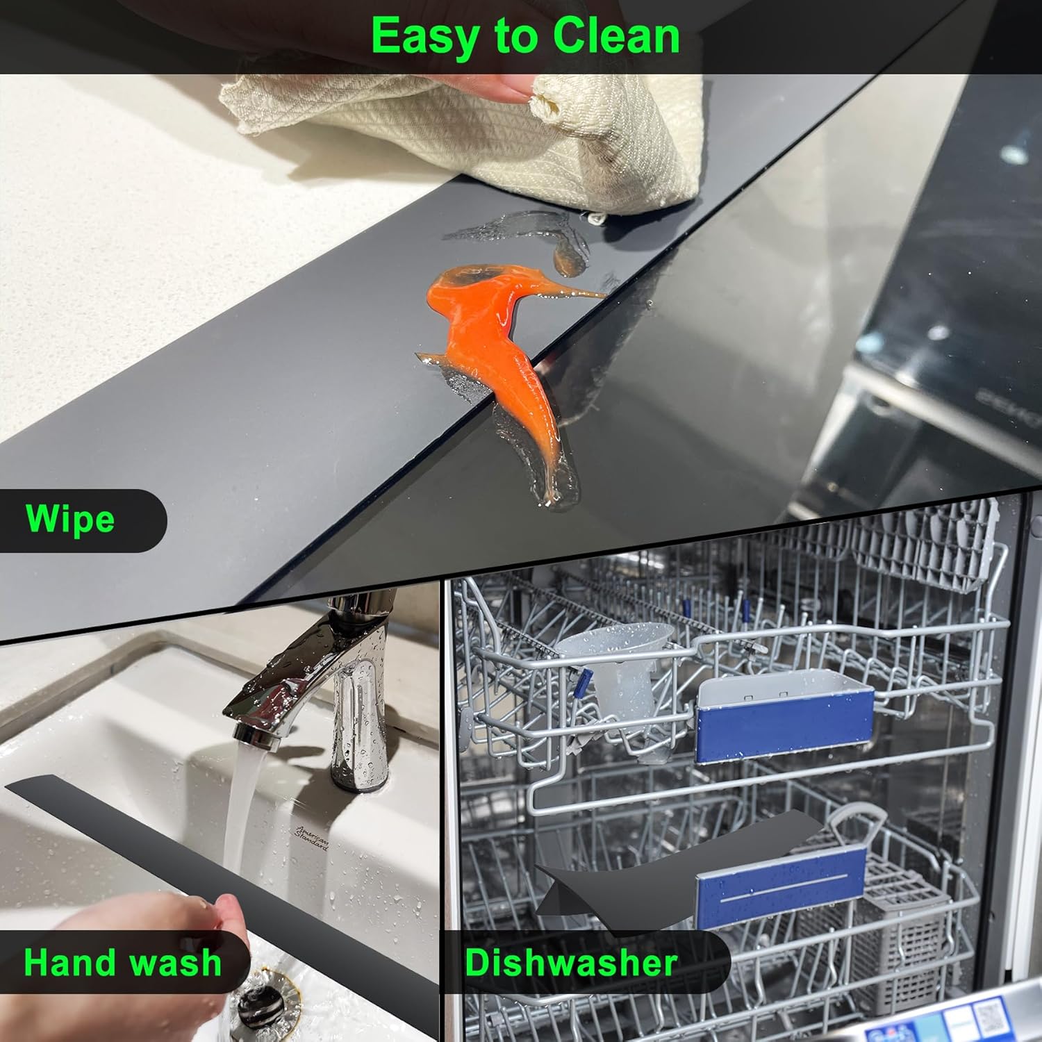 Stove Counter Gap Cover Kitchen Silicone Heat Resistant Mat Gas Stove Protector Slit Cleaning Pad Oil Dust Seal Cooker Cover