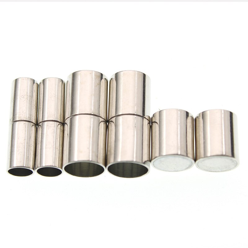 10 Stuks Sterke Magnetische Sluitingen Past 3 4 5 6 7 8 Mm Ronde Lederen Koord Armbanden Kettingen Connectors End caps Sieraden Maken