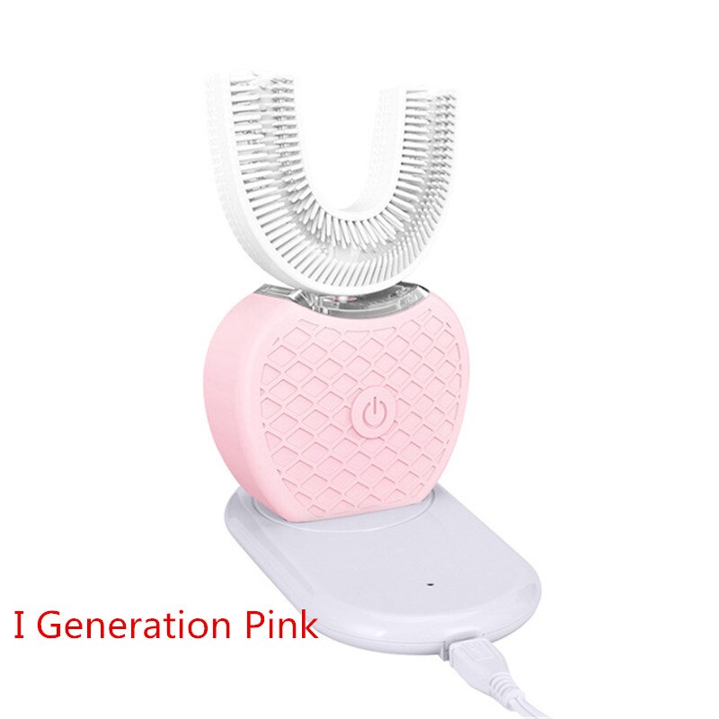 Brosse à dents électrique sonique automatique 360 degrés, brosse à dents électronique Ultra sonique degrés, Rechargeable USB, 4 modes, brossage des dents: I Generation Pink