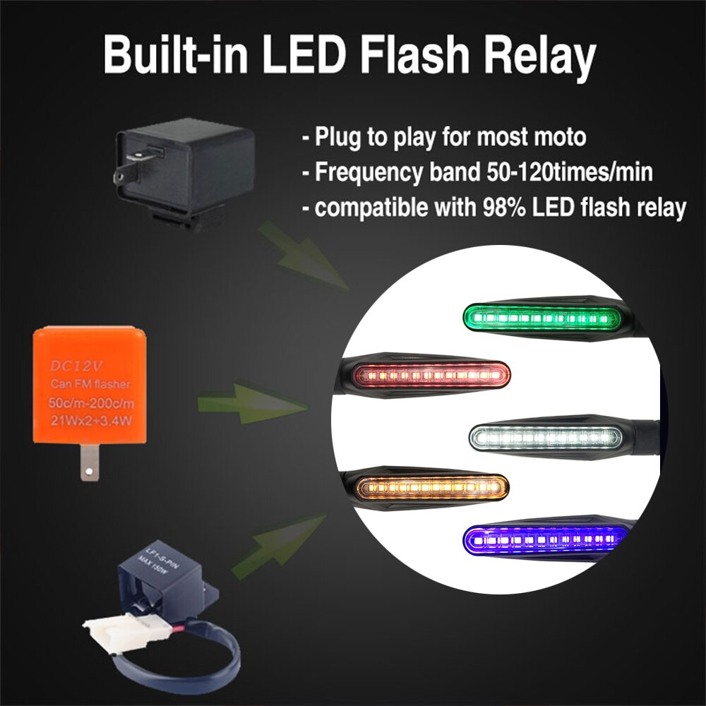 Clignotant LED universel pour motos, pour Kawasaki Z750 Z1000 Z650 Z900 Z800 Z250 Z300
