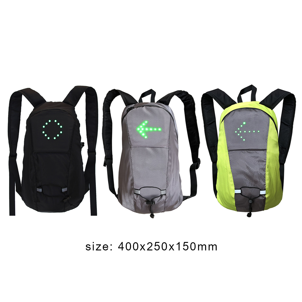 Bicycle Bag Waterproof Sport Backpack USB 15L LED Turn Signal Light Remote Control Safety Bag Outdoor Hiking Climbing Backpack