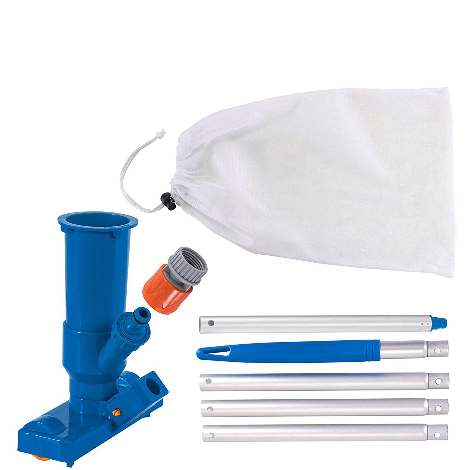 Portable Pool Vacuum Cleaner Handheld Pool & Spa Vacuum Cleaner Underwater Cleaner with Brush 5 Section 50 "Bag Pole Pools