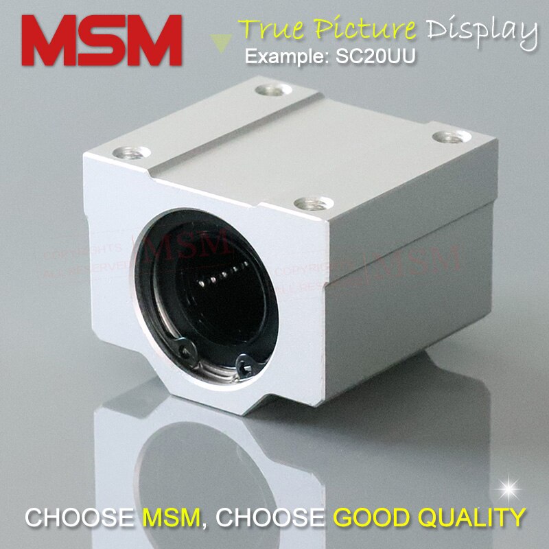 4pcs MSM Linear Bearing Blocks SC8UU SC10UU SC12UU SC16UU SC20UU SC25UU SC30UU Aluminium Housing Sliding Units CNC Parts (mm)