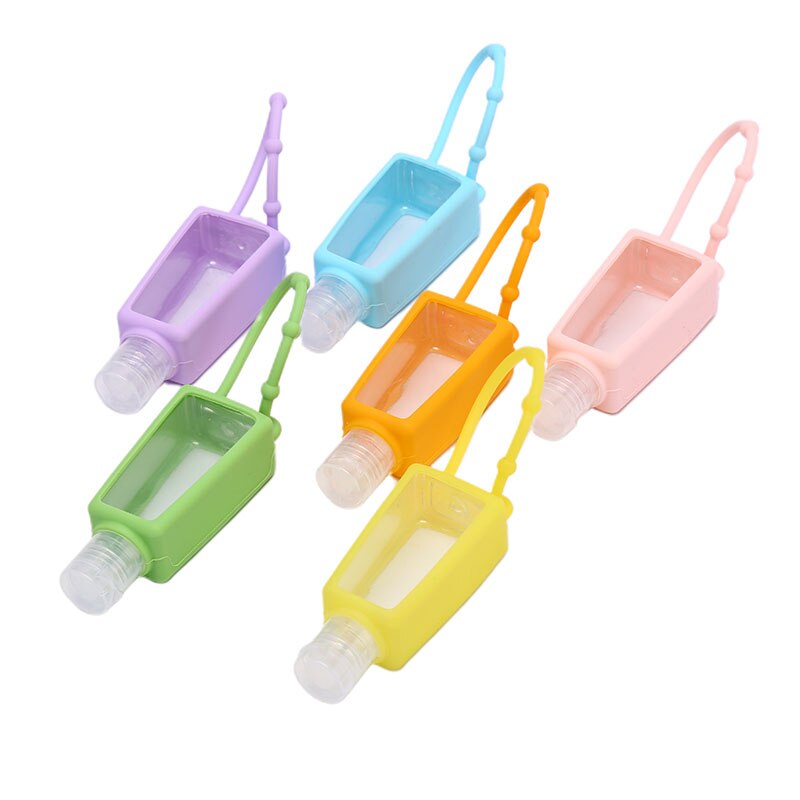 Mini desinfectante de manos desechable, Gel de seguridad de silicona, sin necesidad de limpiar, cubierta desmontable, desinfectante portátil para manos, 1 uds., 30ml