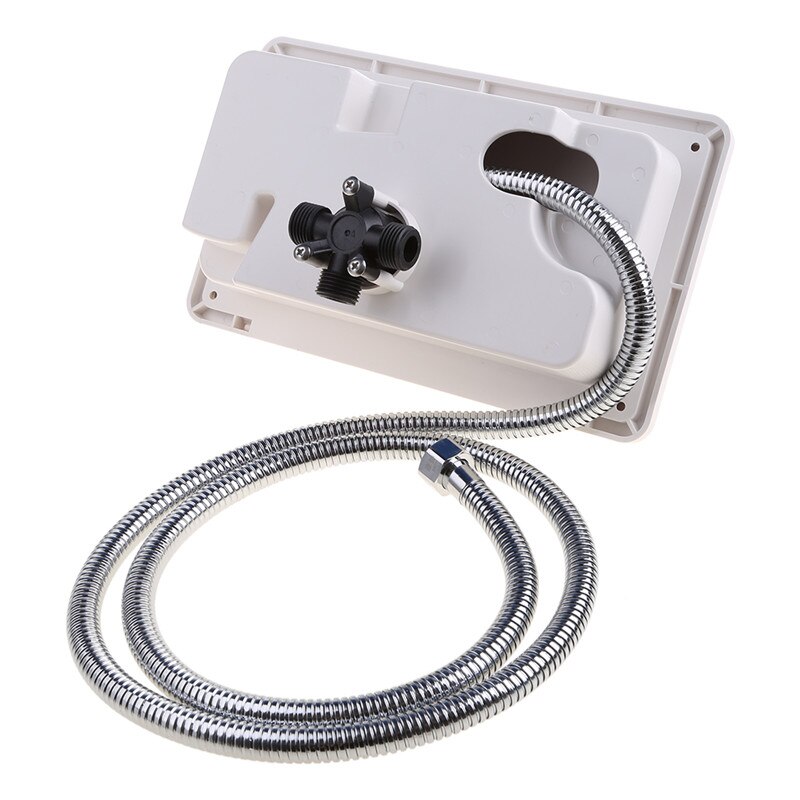 Wit/Zwart Rv Douche Box Kit Met Lock-Inclusief Douche Kraan Douche Slang Douche Wand Voor Boot Marine camper Camper Caravan