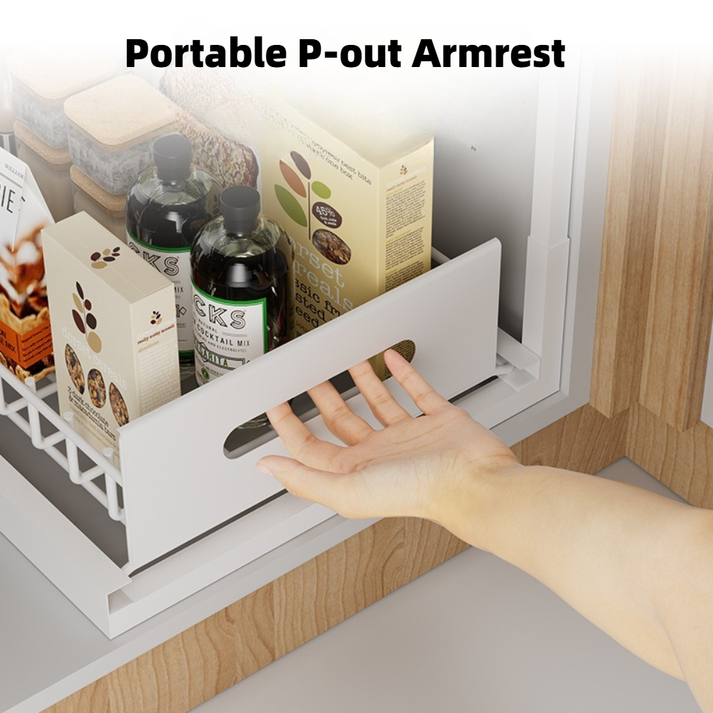 Estante de almacenamiento tipo tirador para fregadero inferior, organización de condimentos de mesa, cesta extraíble, cajón, estante de almacenamiento, superficie, gabinetes de cocina