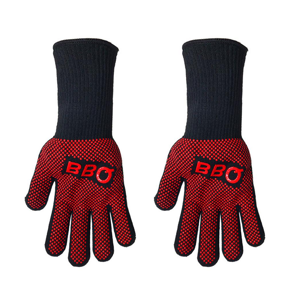 Guantes resistentes al calor para barbacoa, manoplas de silicona antideslizantes para cocinar, hornear, asar al horno, accesorios ignífugos para barbacoa, 1 unidad