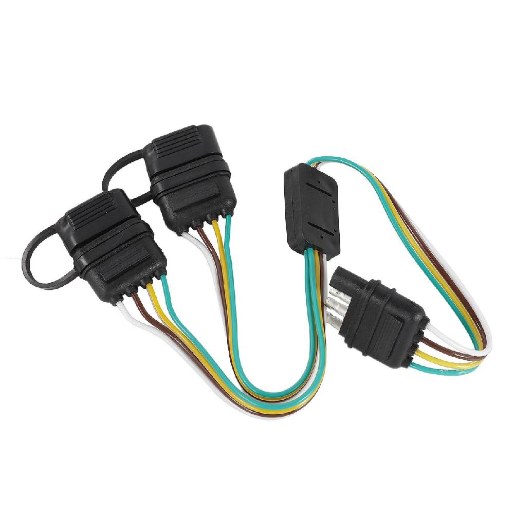 4 Pin Universal Flat Y Splitter Vehicle Amp Trailer Wiring Connector For Tailgate Light Bar For Honda Toyota Dodge Ford