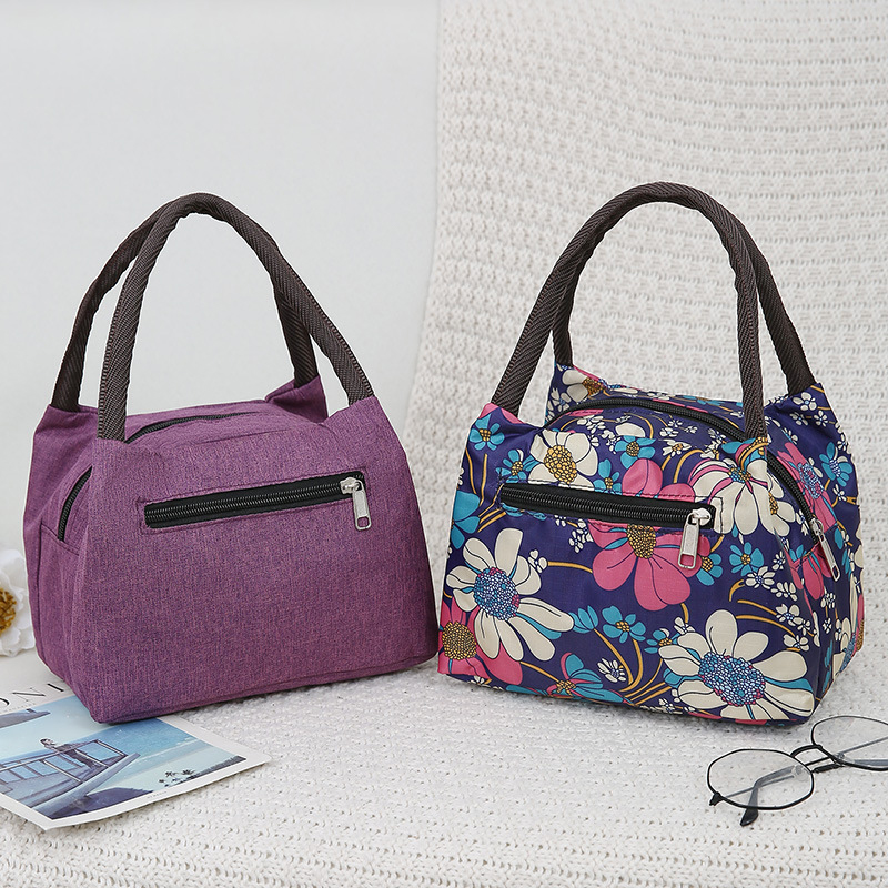 Reusable Lunch Bag For Women Large Capacity Oxford Cloth Waterproof Lunch Box Bag Office Worker Student Lunch Tote Bags