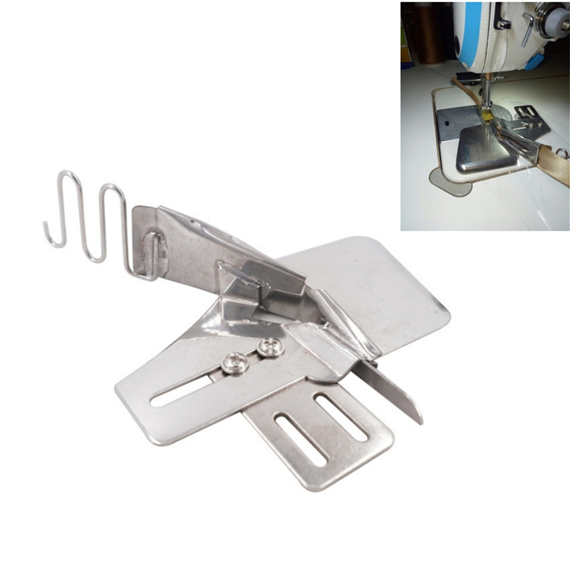 Dispositivo de dobladillo para máquina de coser, doble pliegue, encuadernación al polarización, tubo de tracción de borde en ángulo recto, tubo de tracción de cuatro pliegues para uso doméstico industrial
