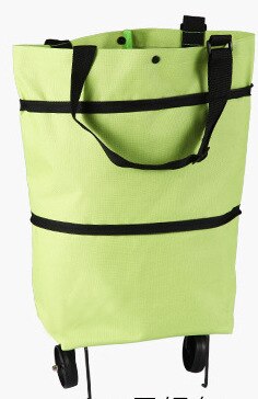 Opvouwbare Boodschappentas Vrouwen Grote Pull Winkelwagen Boodschappentassen Voor Organisator Draagbare Groenten Trolley Tassen Op Wielen De markt: Green