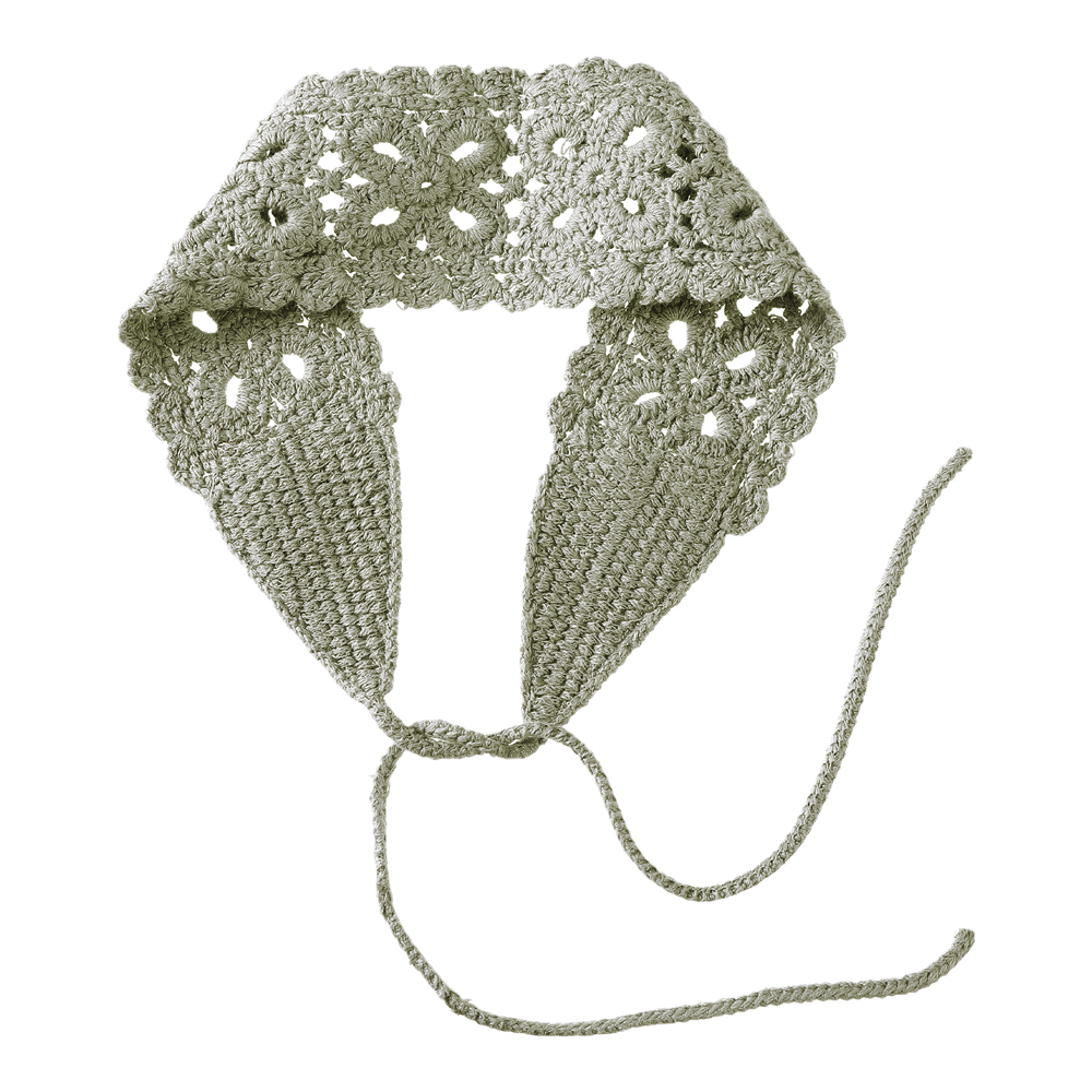 AWAYTR Effen kleur holle gebreide haarbanden Vintage haarsjaal voor vrouwen Bloem gebreide hoofdband Boheemse haaraccessoires: YELLOW