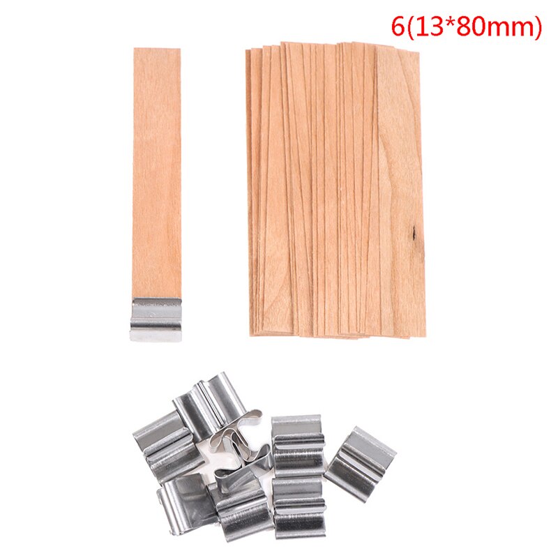 20Pcs Wooden Candles Wick with Sustainer Tab Candle Wick Core for Candle: A6