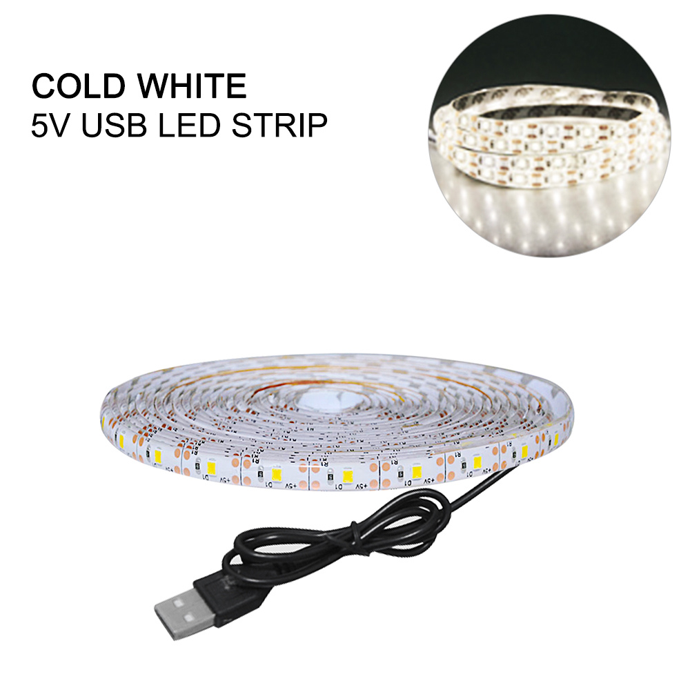 1-3M PIR Motion Sensor Nachtlampje 5V 2835 SMD Flexibele LED Strip Usb-poort Trappen Keuken light Kast TV Backlight Verlichting: USB Port white / 2m