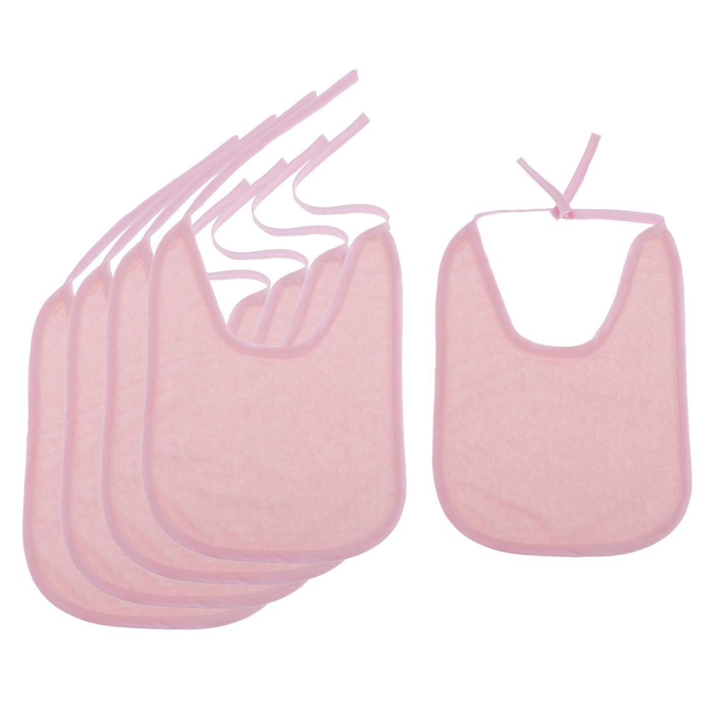 Baberos grandes-5 piezas-cobertura Extra-absorbente de Baba suave, fácil de lavar, se adapta a niños pequeños, niños grandes, adultos: Red