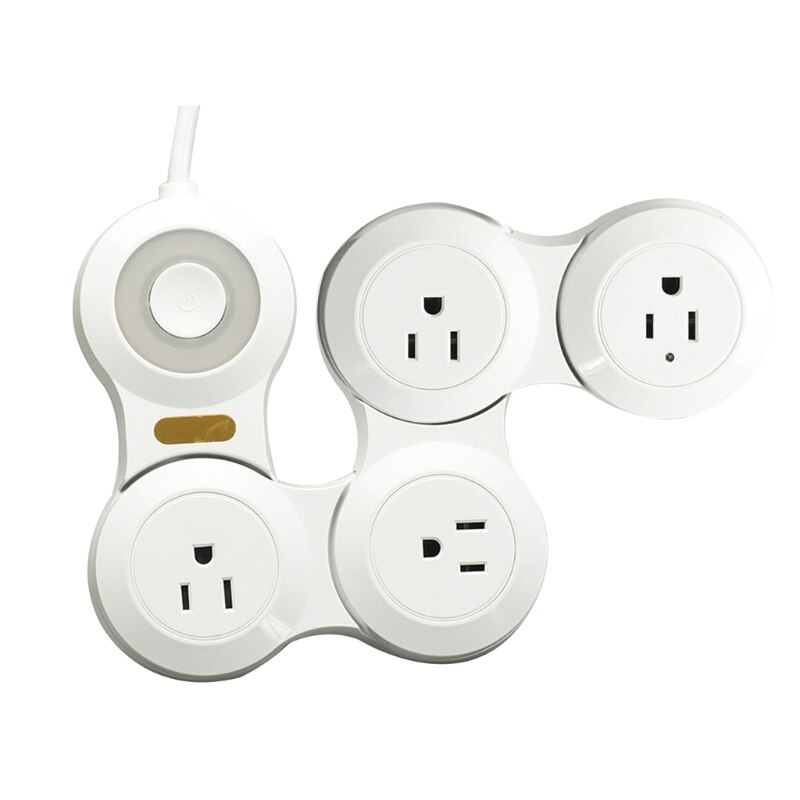 1 pcs US 3/4/5 digits flexible and flexible American standard rotating power strip SB charging strip power strip T8NA: 4-B