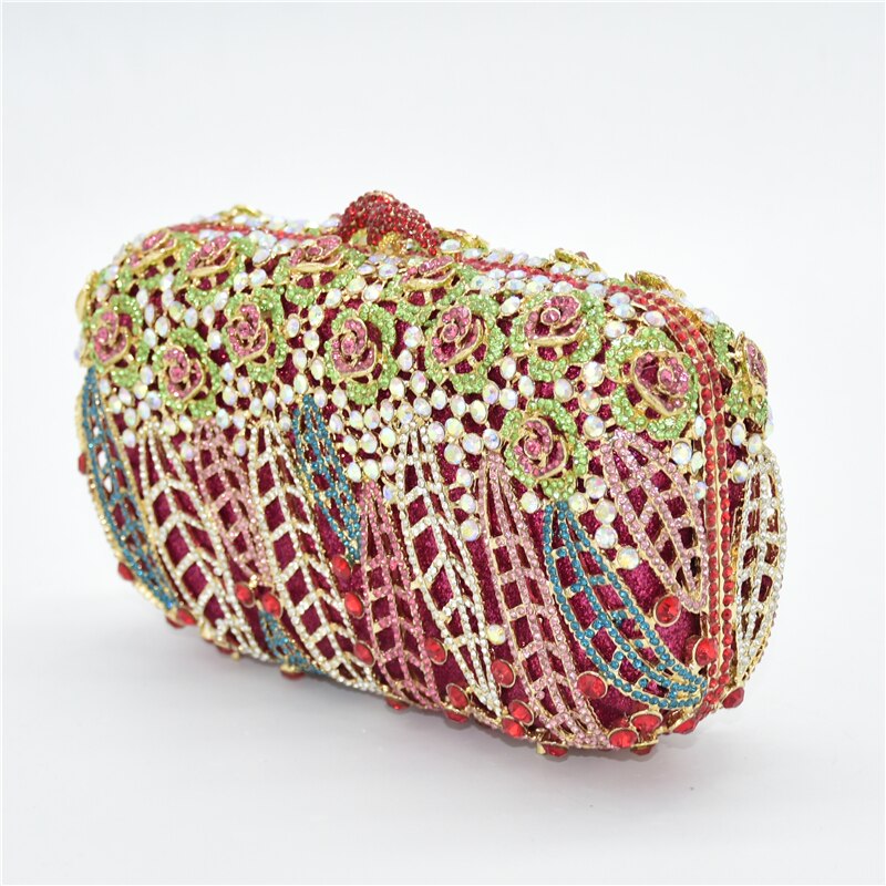 Vrouwen diamanten clutches strass tas bloem kristallen clutch luxe kristallen clutches afrikaanse bruids bruiloft feest handtassen tassen