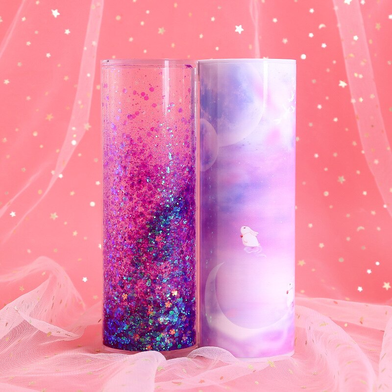 Pencil Case Translucent Quicksand Pencil Cases Multifunction Pencil Box Cylindrical Pencil Box Large Capacity Kid Whole: 8