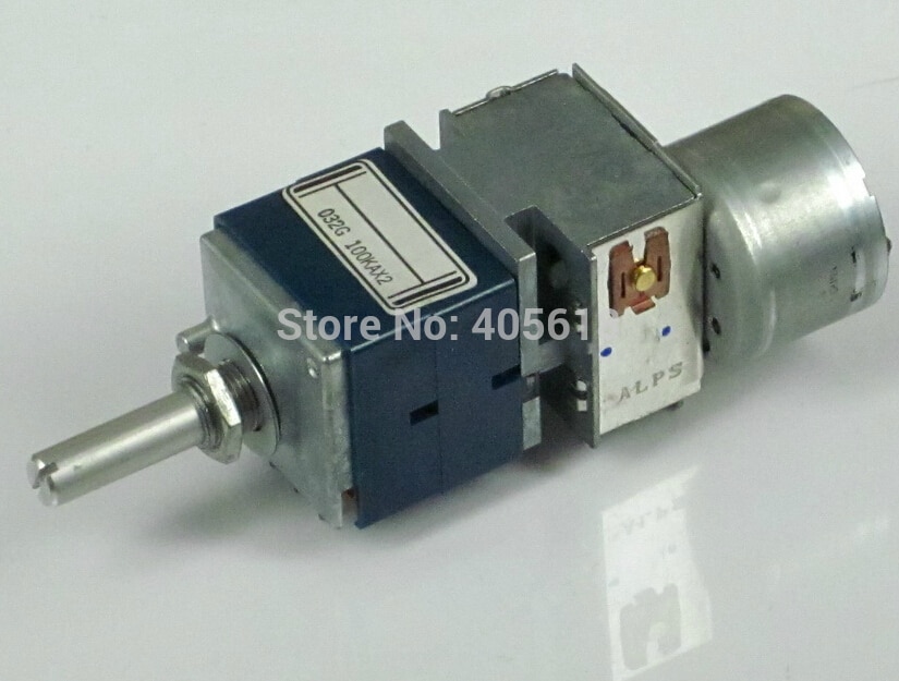 Japan ALPS 100KAX2 Motorized Volume Potentiometer RK27 Dual 100K Rounded handle