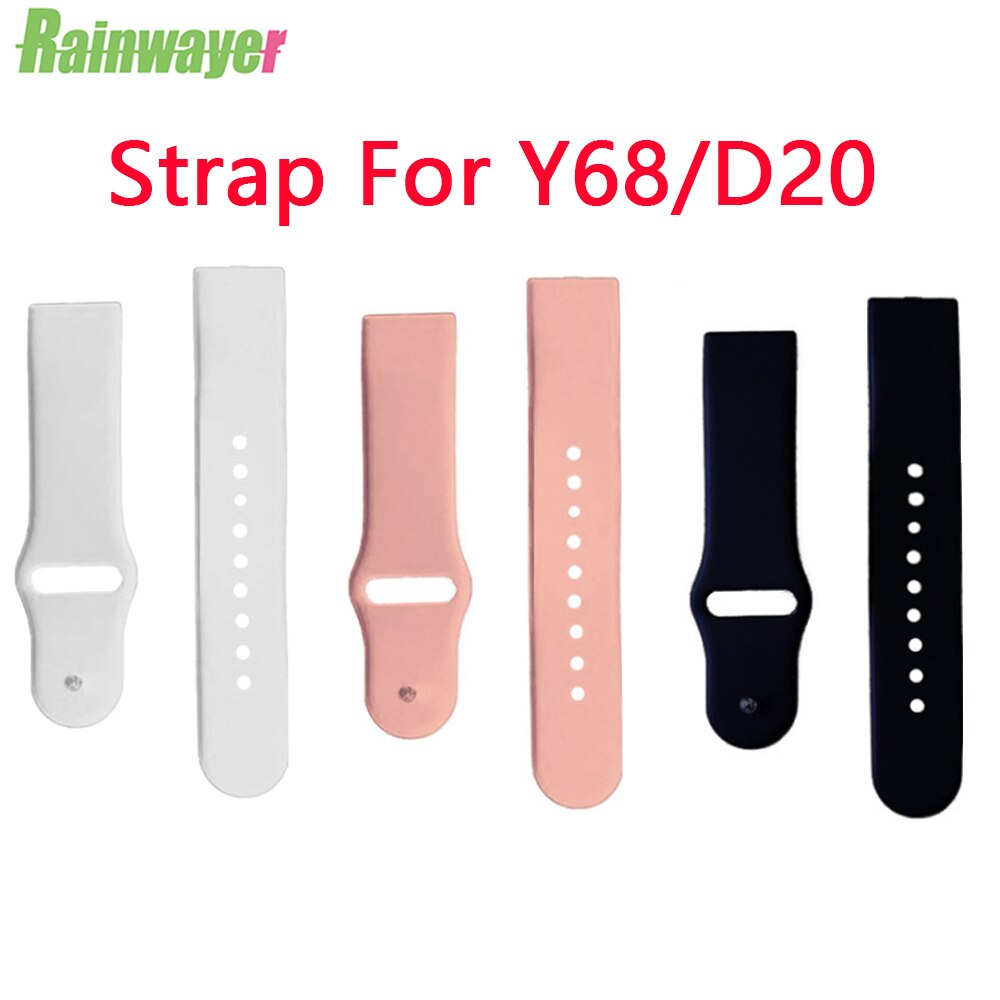 Siliconen band voor  y68 smartwatches, vervangende armband,  d20 smartwatch-bandjes ,  y68 polsbanden,  d20 smartbands en  y68 horlogebanden