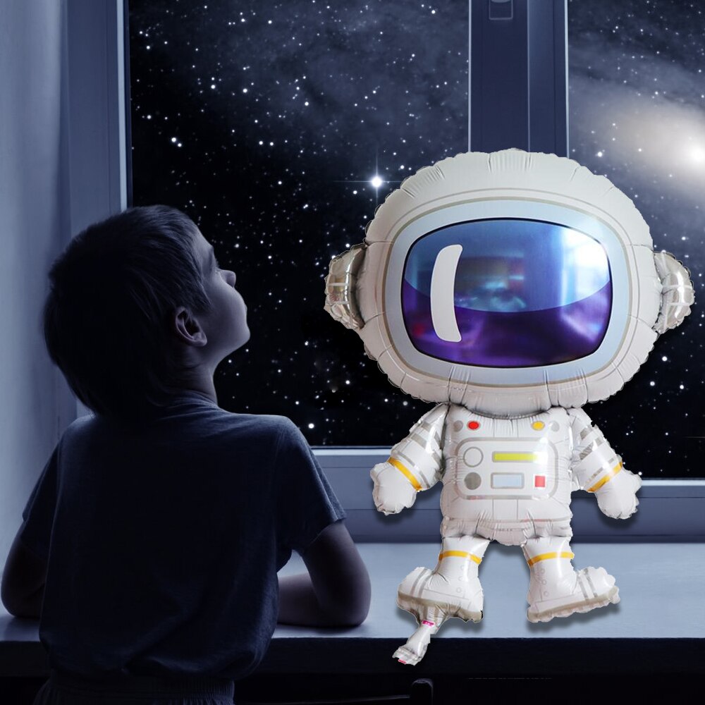 75PCS Outer Space Theme Birthday Party Decorations with Astronaut Spaceman Rocket Foil Balloons Banner Ribbon for Kids Boys