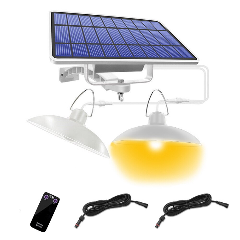 Haveskur lampe nødlys led solar pendellys altan opbevaringsrum  ip65 vandtætte hjemmehængende fjernbetjening: Hvidt b varmt lys