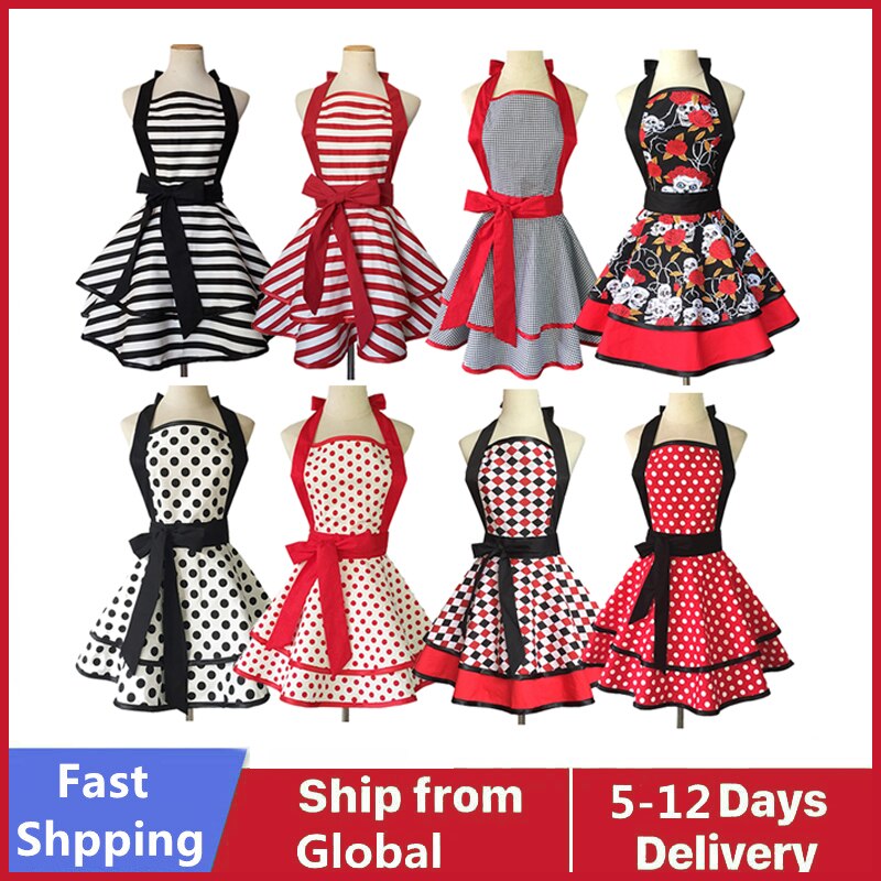 Cotton Lovely Women Apron Cute Large Swing Princess Apron kitchen Cooking Oilproof Aprons for Girls