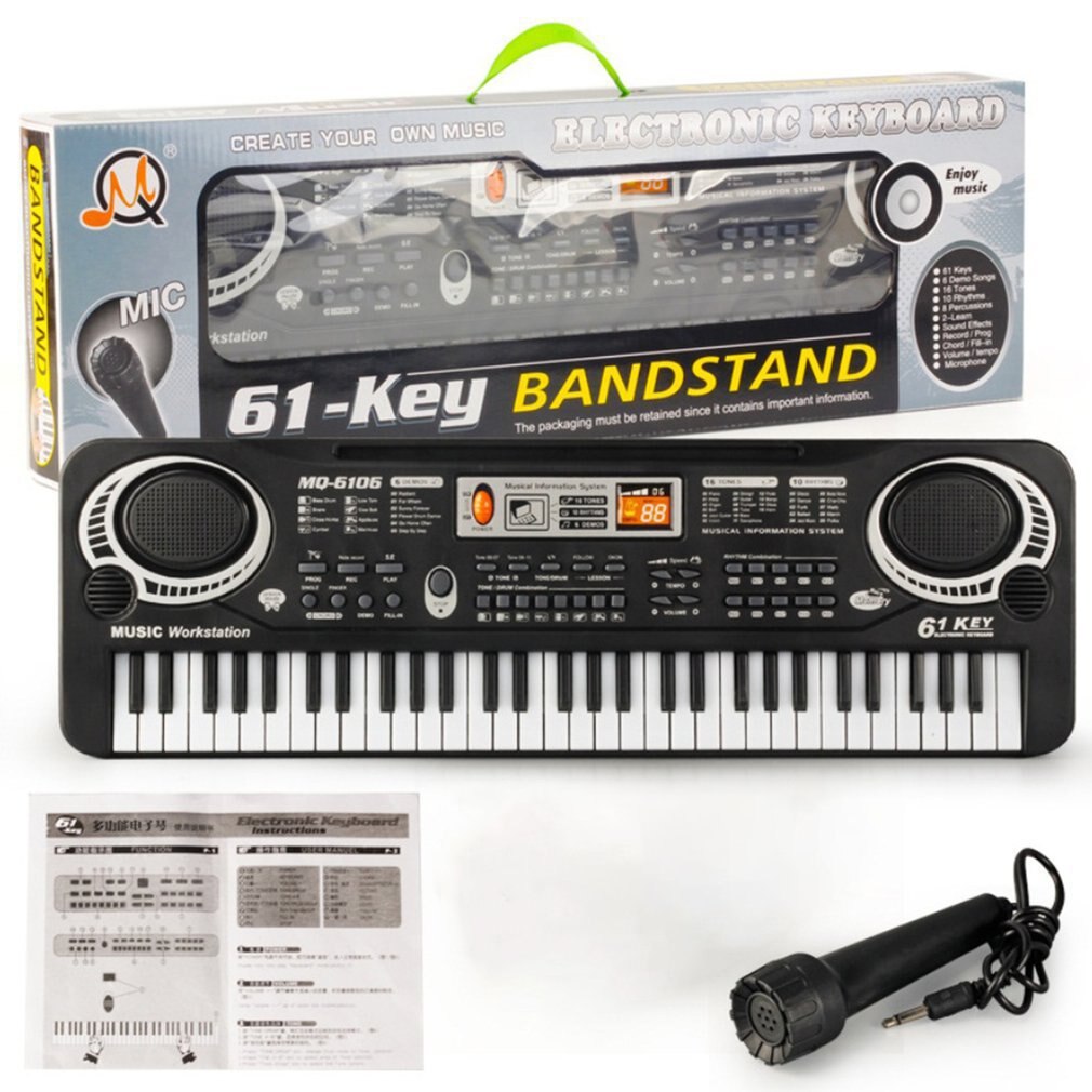 61 Keys Music Electronic Digital Keyboard Electric Organ Children Great With Random Microphone Musical Instrument