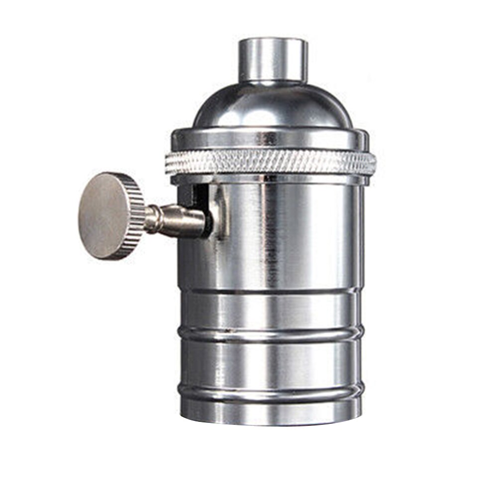 1 stk 250w vintage edison lys holder holder skrue pære antik kobber  e26/e27 retro lampe standard messing lampholdere armatur: Sølv