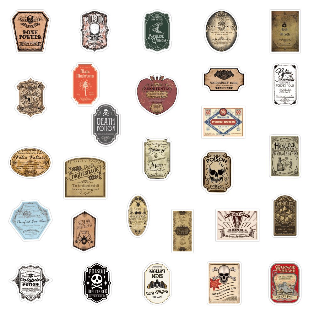 10/30/50PCS Potion Étiquette Graffiti Scrapbook Guitare Étui Téléphone Portable Enfants Papeterie Autocollant Imperméable À L&#39;eau: 10PCS-A