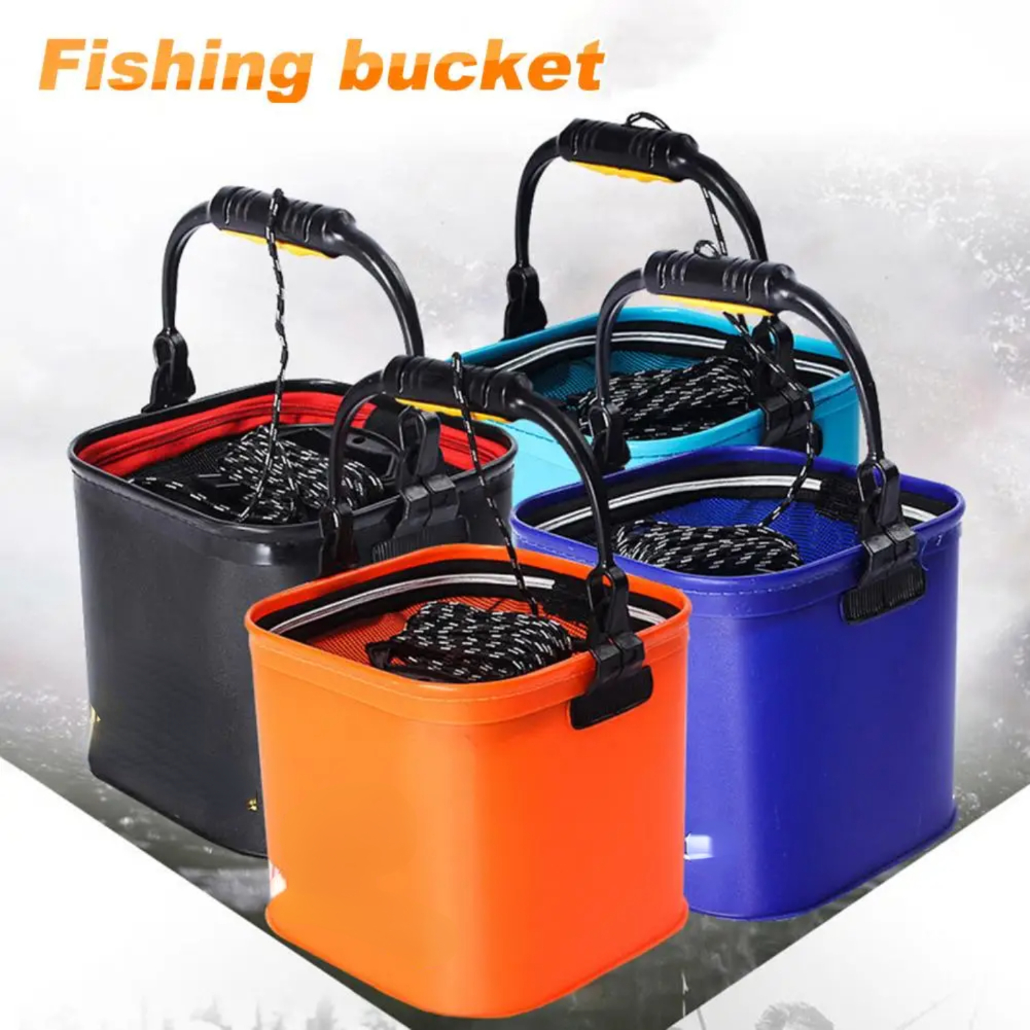 Fishing Wear Resistant Portable Folding Bait Bucket - Multifunctional Water Container
