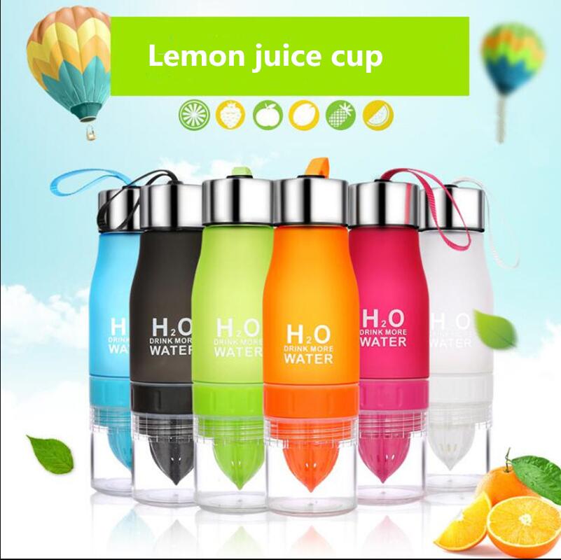 Citronsaft frugt vandflaske infuser drikkevare til udendørs bærbar shaker sportsflaske bpa free 650ml