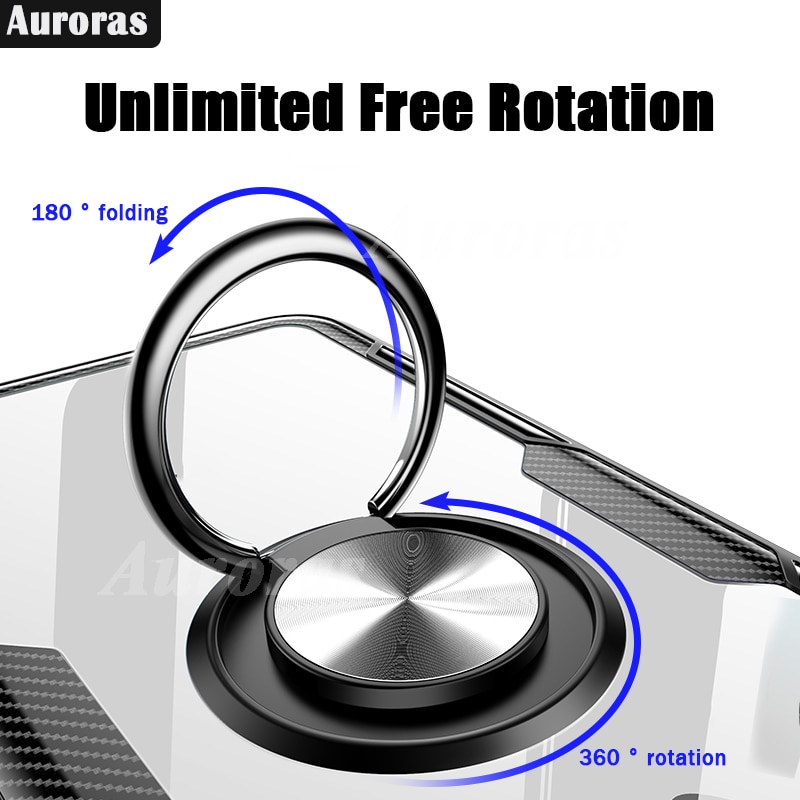 Auroras voor redmi 9c hoesje, anti-val airbag hoesje, schokbestendig, transparant met ring, zacht frame, hoesje voor xiaomi redmi 9c hoesje