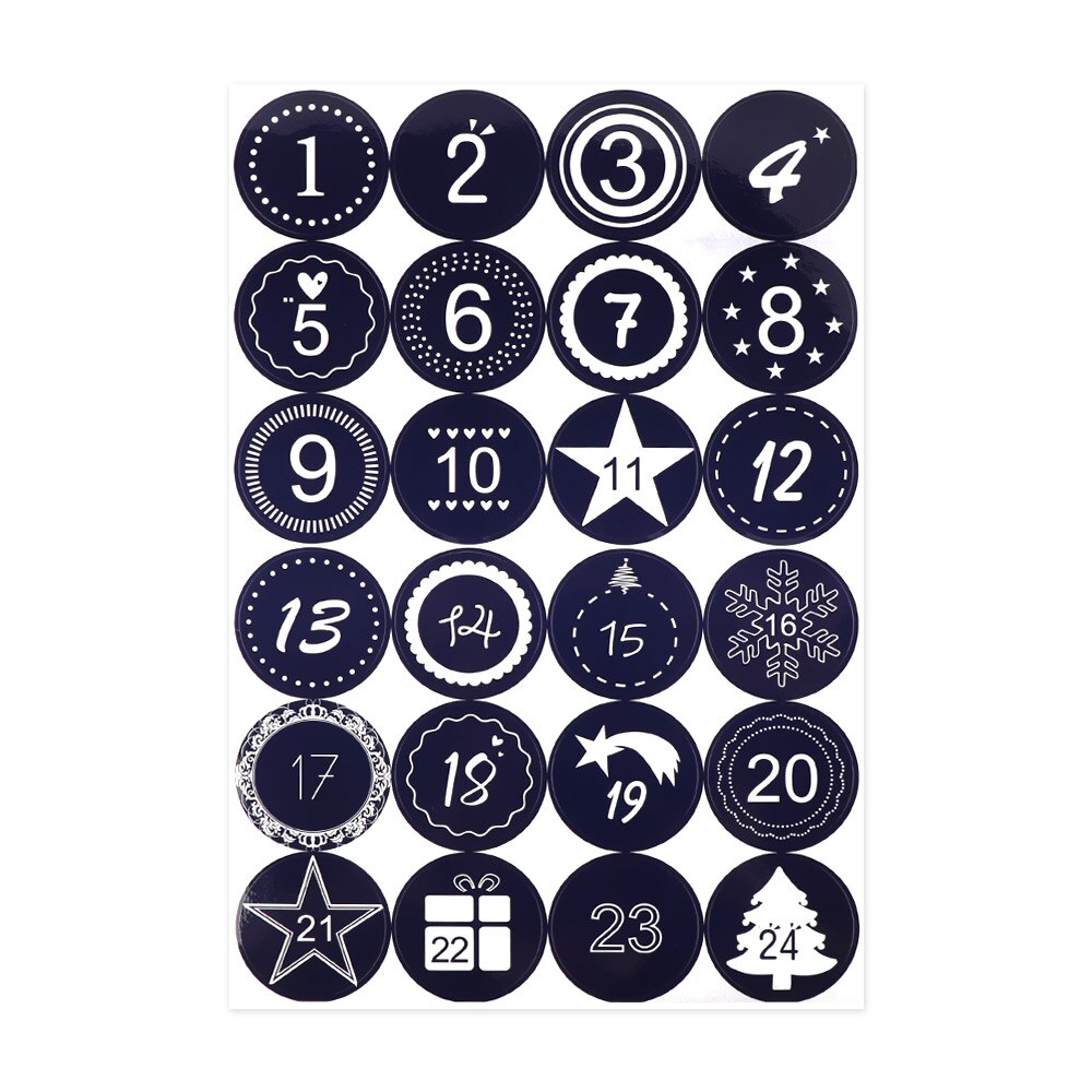Merry Christmas Number Paper Stickers Advent Calendar Sticker Multi-Function DIY Packaging Cookie Sealing Label Decor: 3