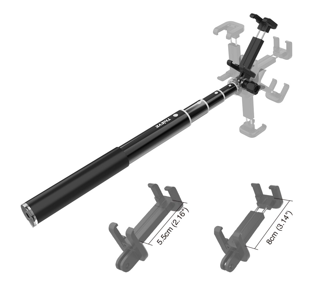 Bluetooth 34- tommers actionkamera selfie-pinne mini-stativ utvidbart monopod til gopro eken akason alle handling-kamera og smarttelefon