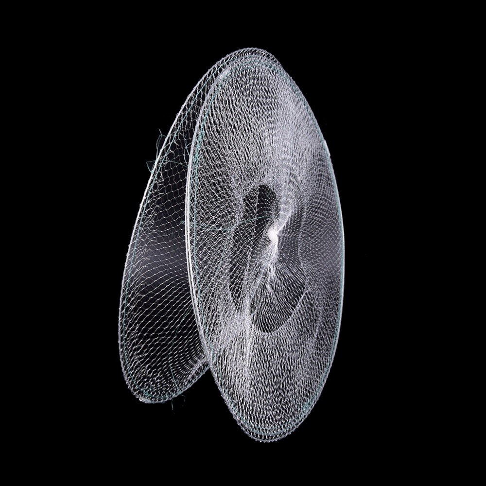 1Pcs TOP Folding Round Metal Frame Nylon Mesh Crab Crawdad Shrimp White Shrimp net