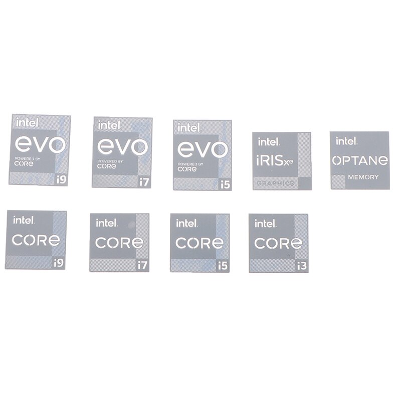 Etiqueta de Metal para ordenador, adhesivo Intel EVO i9 CORE i7 i5 i3 de 11. ª generación