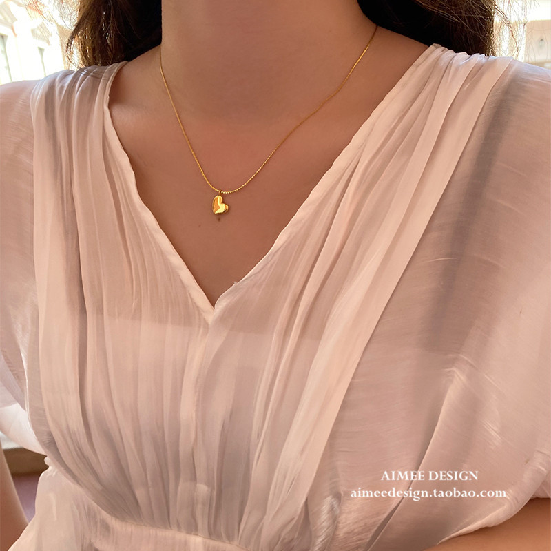 Meyrroyu Rvs Romantische Onregelmatige Hart Hanger Ketting Voor Vrouwen Fijne Ketting 2021Trend Party Mode-sieraden