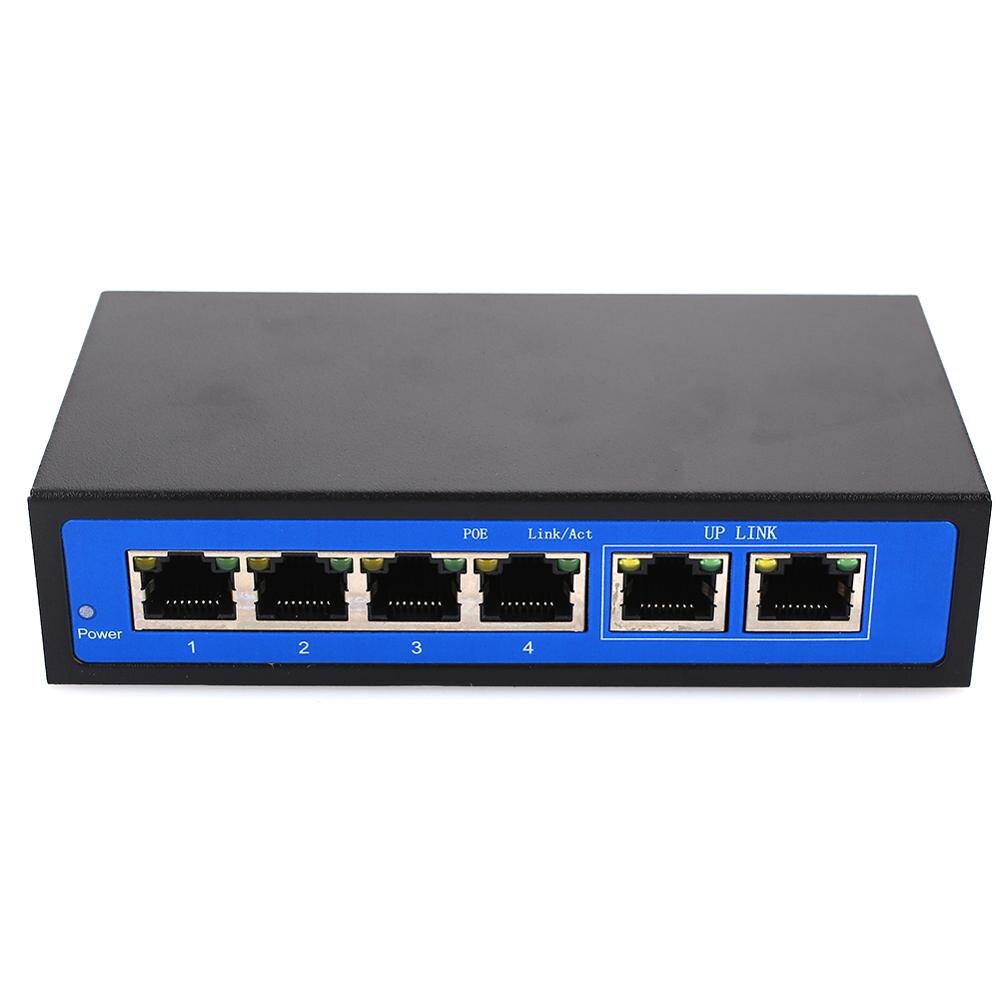 Universele Poe Ethernet Switch Ip Telefoon Thuis Router 4 + 2 Poorten RJ45 250M Draadloze Ap Enterprise Netwerken Cctv beveiliging Ip Camera