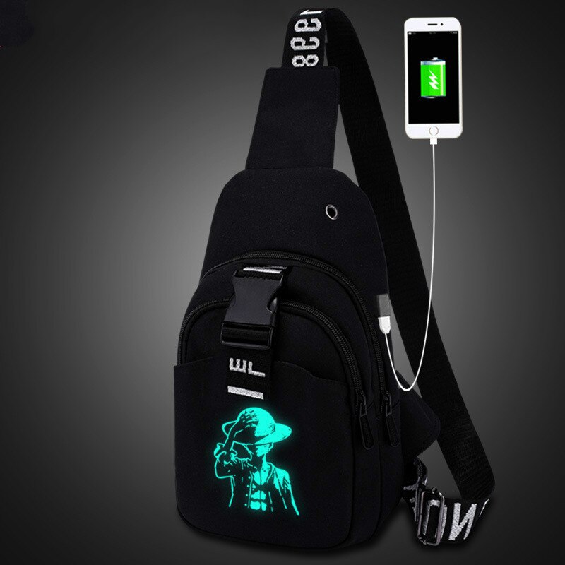 Carregamento crossbody men usb casual estilingue peito saco de viagem à prova dwaterproof água luminosa oxford sacos de ombro mensageiro sacos uma peça