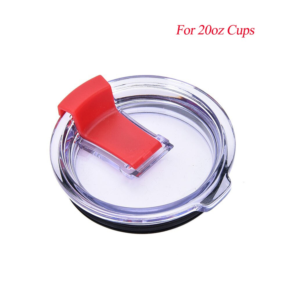 Water Bottle accessories Crystal Clear Tumbler Cup Splash Spill Proof Seals Lid With Slider Closure For 20/30oz bottle covers: Red 20oz