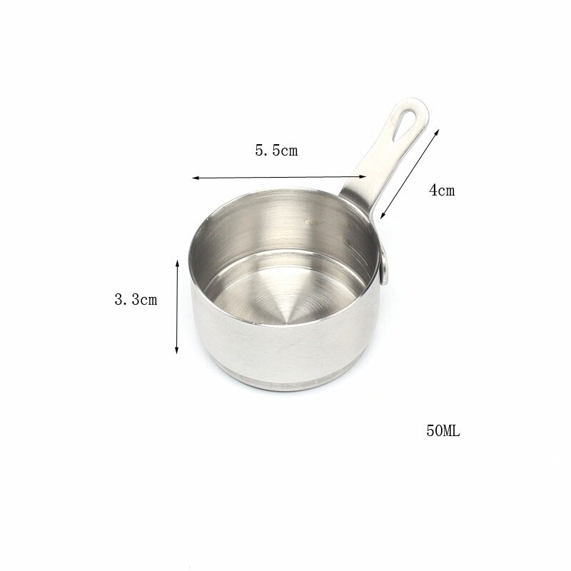 304 stainless steel sauce bowl steak sauce pot Korean teppanyaki black pepper bucket mini juice with handle: Silver 2oz