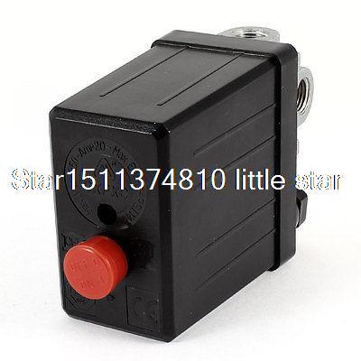 Air Compressor Pressure Switch Control Valve 145PSI 4-Port 1/4PT AC 250V 20A