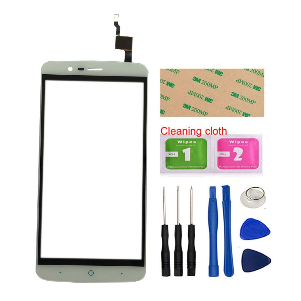 Panel de pantalla táctil de teléfono para Elephone P8000 Sensor de pantalla táctil Lente de Cristal Frontal pieza de reparación herramientas 3M pegamento: White With Tools