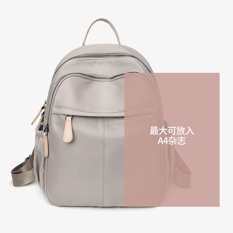 College Student Backpack Bags for Women Backpacks Female Bag: Oxford Apricot Grey