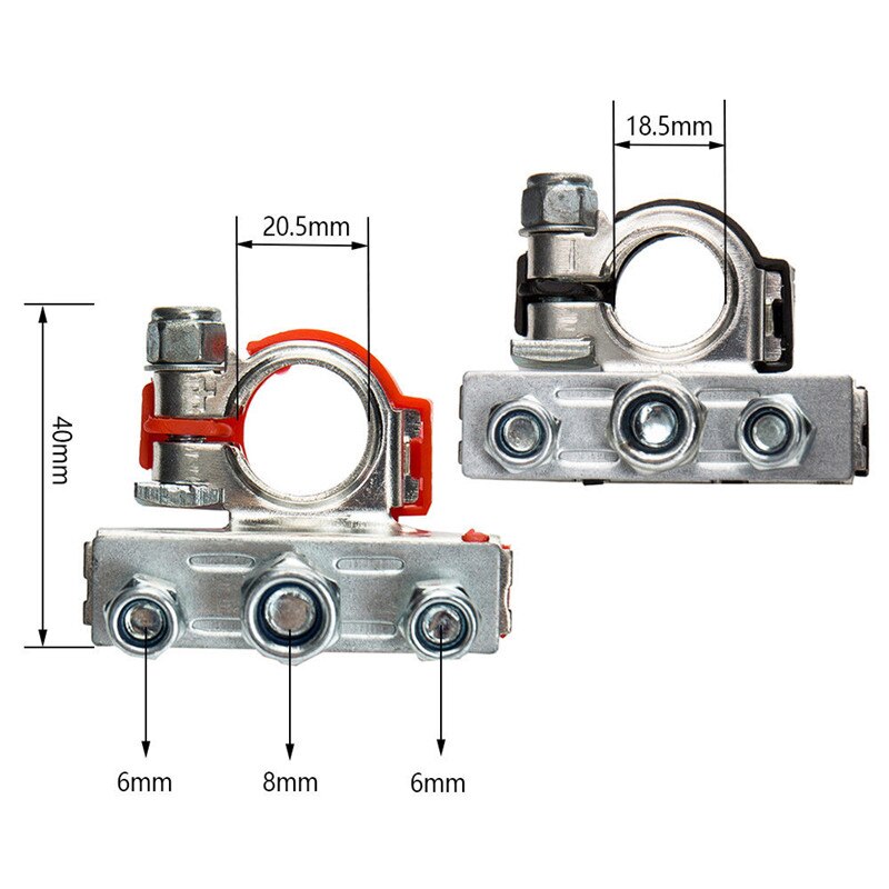 2Pcs 6V 12V +/- Battery Terminals Connectors Clamps Auto Battery Terminal Connector Battery Quick Release Clamps Accessories