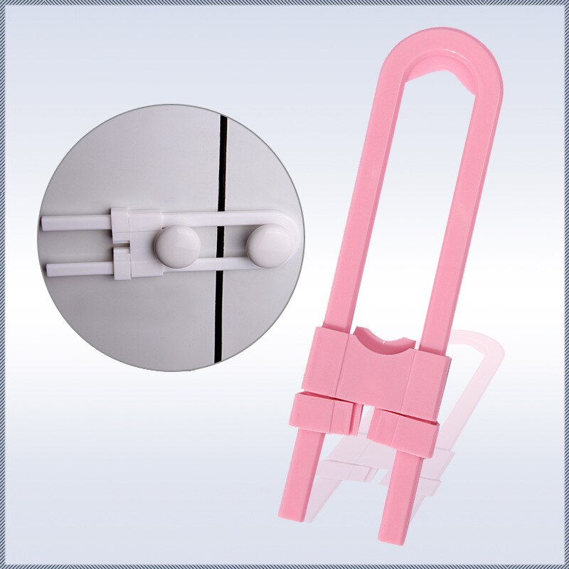 Hylidge Baby Safety Lock U Shape Kids Baby Cabinet Locks Child Protection Cabinet Security Door Locking ABS Plastic Non-Toxic: 1PC U-lock Pink