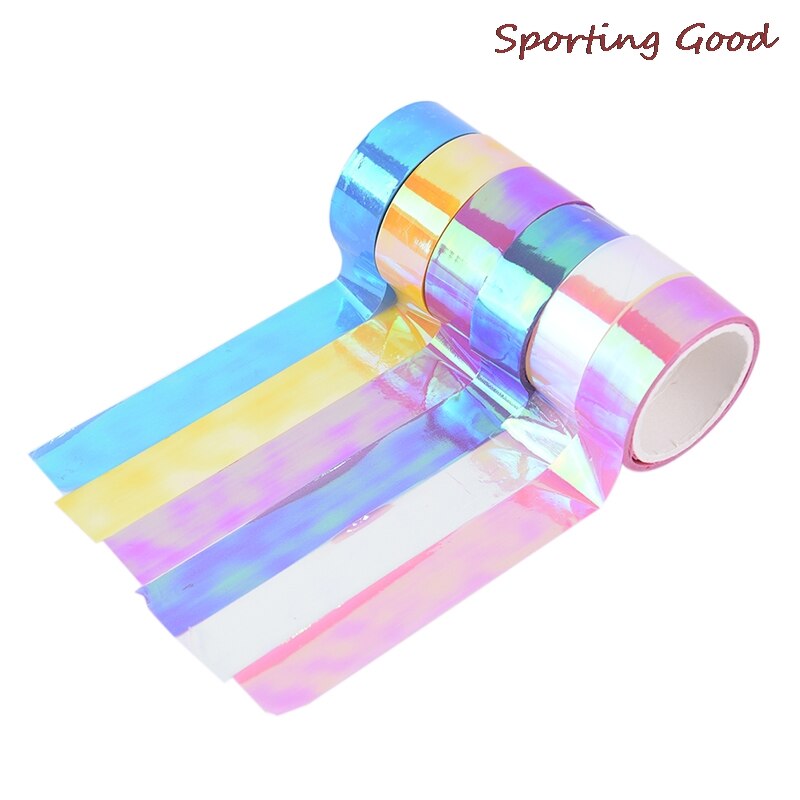 500Cm Ritmische Gymnastiek Decoratie Holografische Rg Prismatic Glitter Tape Hoops Stok